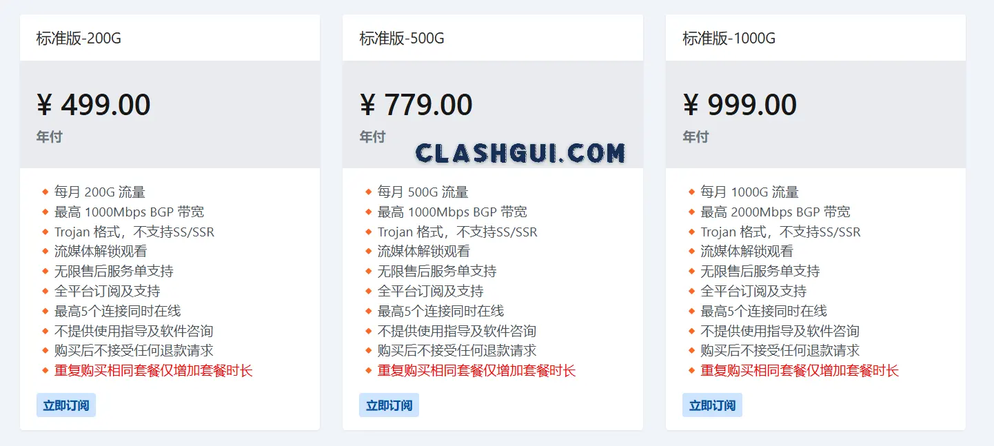 Boslife 机场订阅价格 Clash GUI